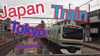 Japan Tokyo Akabane Train 赤羽の駅ホームから見る電車達