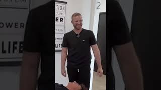 Football players reaction to his adjustment was too good #clickchiropractic #shorts