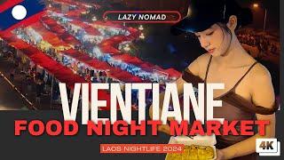 Vientiane Craziest Night Market Experience  Street Food Entertainment and More I Laos Nightlife