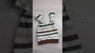 Babymütze nähen in 15 minSchnittmuster Baby Hat von Kid5 Stoffe Green neutral Brown Stripes #diy