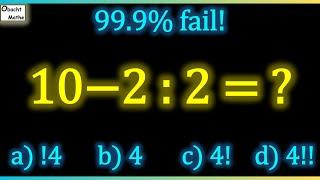 10 - 2  2 = ?   999 % scheitern an dieser Aufgabe du auch?   Mathe Basics #372 