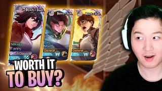 How much are Attack On Titan New Skins? Quick review  Mobile Legends