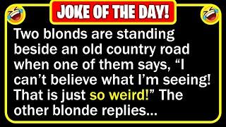  BEST JOKE OF THE DAY - A blonde is traveling with her friend down an old...  Funny Daily Jokes