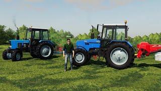 НАЧАЛО СЕНОКОСА НА ДВУХ БЕЛОРУСАХ FARMING SIMULATOR-19