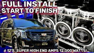 Cadillac Escalade Clean Classy CRAZY 12000 watt Sound System EPIC full install start to finish