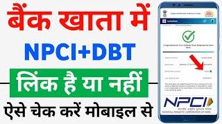 NPCI Link to Bank Account  aadhar bank link status check  DBTNPCI bank account mapping status