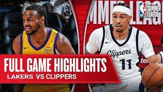 Los Angeles Lakers Vs Los Angeles Clippers Highlights Full Game  Jul 212024 NBA Summer League