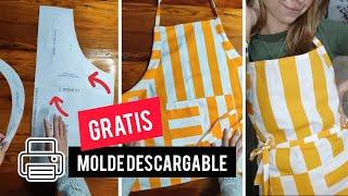 Delantal ajustable CON MOLDE DESCARGABLE + TUTORIAL ️  Fácil y Rápido 