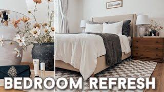 MASTER BEDROOM REFRESH & HOME DECOR RE-STYLE  DECORATING IDEAS  STYLING NEW ROOM DECOR ON A BUDGET