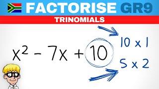 Gr 9 Factorisation Trinomials Introduction