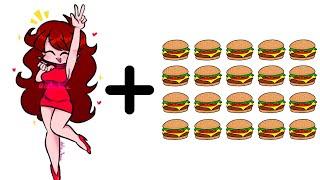 FNF Girlfriend + 20 burgers = ?  Friday night funkin’ animation  FNF characters
