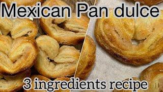 Orejas Mexican Pan dulce Palmier  French pastry 3 ingredient recipe Easiest puff pastry recipe