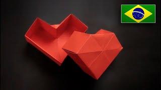 Origami Caixa de Coração - Instruções em Português PT-BR