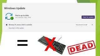Keyboard not working after installing Windows 11 Update 22H2