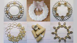 Top 5 Most Beautiful Wreaths  Toilet Paper Rolls Crafts Ideas  Cheap and Easy Home Decor DIY 