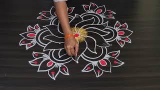 Lotus rangoli design  daily rangoli designs  easy rangoli 