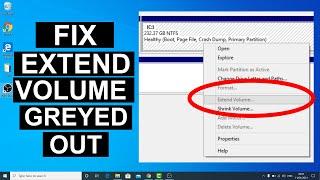 Fix Extend Volume Option Greyed Out In Windows 10  Extend C Drive