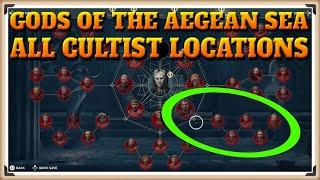 Assassins Creed Odyssey All GODS OF THE AEGEAN SEA Cultist Locations - Cult Unmasked Trophy