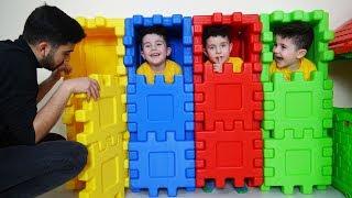 Yusuf ve Dayısı Saklambaç Oynadılar  Kids playing Hide and Seek with colored puzzle