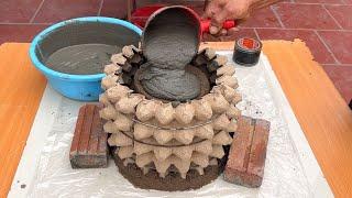 Cement Art -  Ideas ​​Casting Flower Pots From Cement And Egg Trays