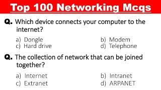 Top 100 Computer Networking Mcqs  Networking mcq questions and answers