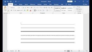 Shortcut Key to Draw Straight Lines in MS Word Word 2003-2019