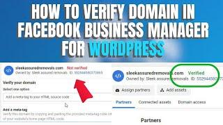 How To Verify Domain in Facebook Business Manager For WordPress