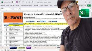 Escala de Motivación Laboral R-MAWS en Excel Cuestionario Baremo y Análisis Documento Descargable