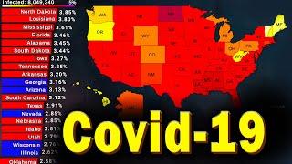 Worst States in Handling COVID-19 Timelapse