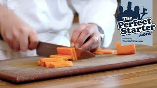 How to cut carrot Macédoine by Michelin star chef Russell Brown