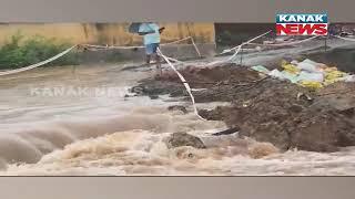 Temporary Bridge Washes Away At Bolangirs Khujenpali Matha  1500 People Cut Off From Mainland