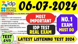 IELTS Listening Practice Test 2024 with Answers  06.07.2024  Test No - 489