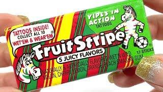 FRUIT STRIPE GUM Unwrapping