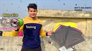 *Mono Kite*  Testing  kite Cutting  Flying big kites  kite vlog 