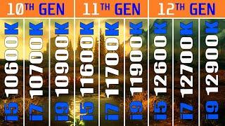 10600K vs 10700K vs 10900K vs 11600K vs 11700K vs 11900K vs 12600K vs 12700K vs 12900K 