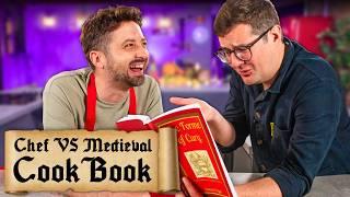 Chef cooks from 720 year old Medieval Cook Book  Sorted Food
