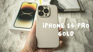 UNBOXING VLOG iPhone 14 pro Gold + accessories + camera testing