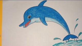 how to draw a dolphin  step by step  dolphin drawing easy step by step