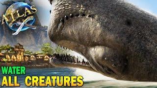 Atlas All Water Creatures Boss Whale Destroys Town Atlas Early Access Gameplay