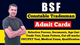 BSF Constable  Tradesman Admit Card 2023  How To Download Admit Card  BSF Constable Tradesman