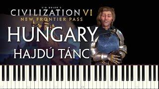 Civilization 6 - Hungary Ambient - Hajdú tánc - Piano Cover - Synthesia