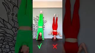 HANDSTAND TIPS with my Twin️ #twins #gymnast #tutorial #handstand #howto #shorts #easy