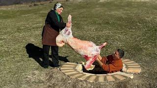 A Whole Lamb With A Crispy Crust Fried In A Tandoor Dinner In A Mountain Village