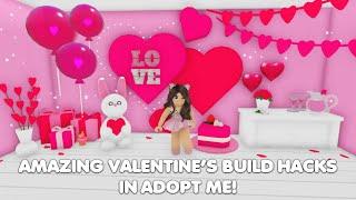 AMAZING & ADORABLE VALENTINES DAY BUILD HACKS in Adopt me