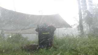 CAMPING WITH HEAVY RAIN IN A LIGHTNING STORM ️ BE ALONE AND RELAX IN A WARM TENT WHEN IT RAINS
