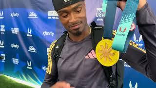 Quincy Hall AMPED after winning US Olympic Trials 400m