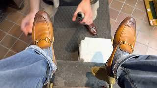 GUCCI Loafers Cleaned Conditioned and Polished  ASMR SHOE SHINE