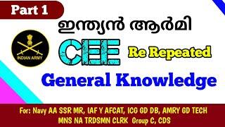 Indian Army CEE  General Knowledge Repeated Questions Candela Study Circle