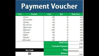 How to Make Payment Voucher in Excel  Auto Cash Voucher in Excel  Advanced Excel
