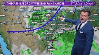 DFW Weather  Rain chances over Labor Day weekend 14 day forecast